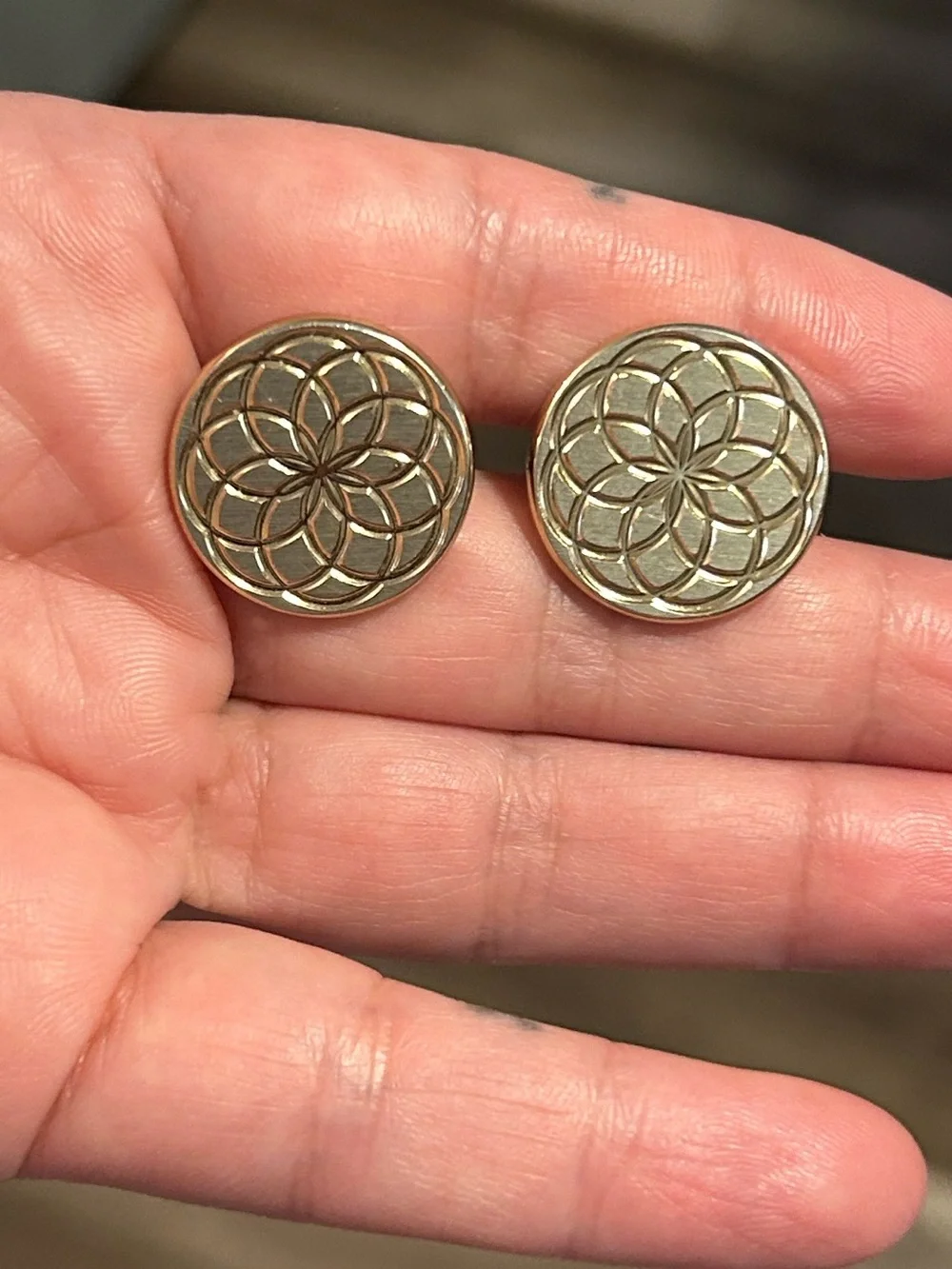 Spirograph cufflinks